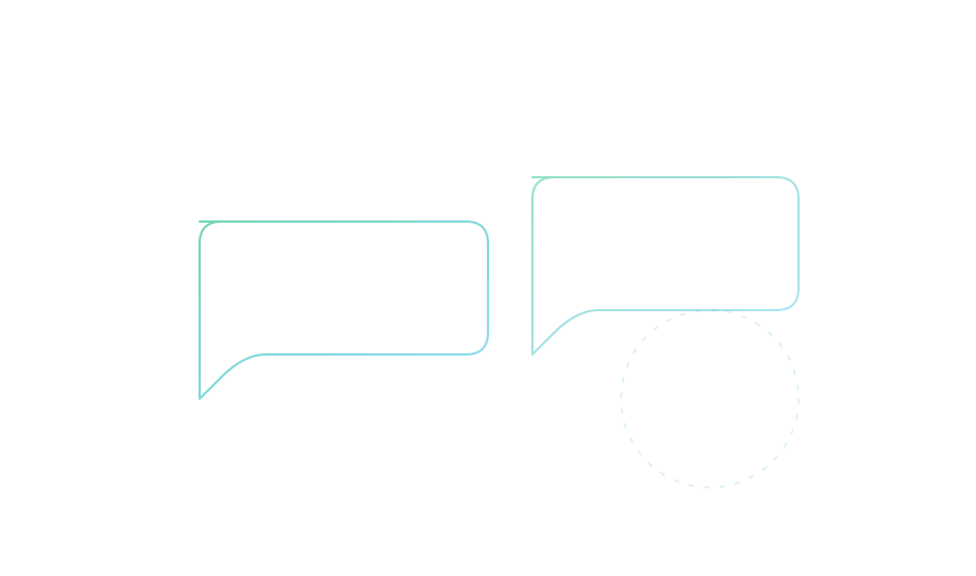Abstract speech bubbles suggesting questions and answers