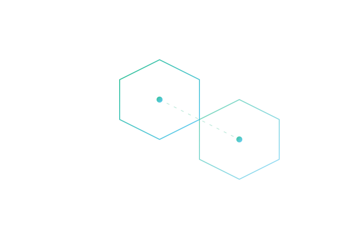 Abstract transparent interlocking lattice motif