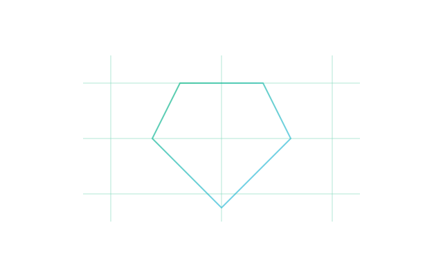 Abstract transparent shield and grid motif