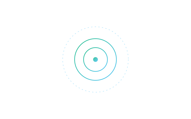 Abstract transparent target and pulse motif