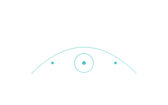 Abstract transparent balance and arc motif