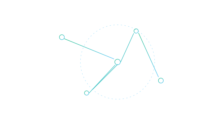 Abstract transparent mesh of nodes and paths