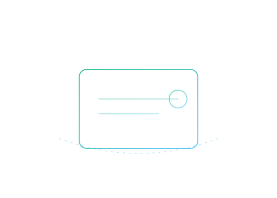 Abstract transparent wallet and link motif