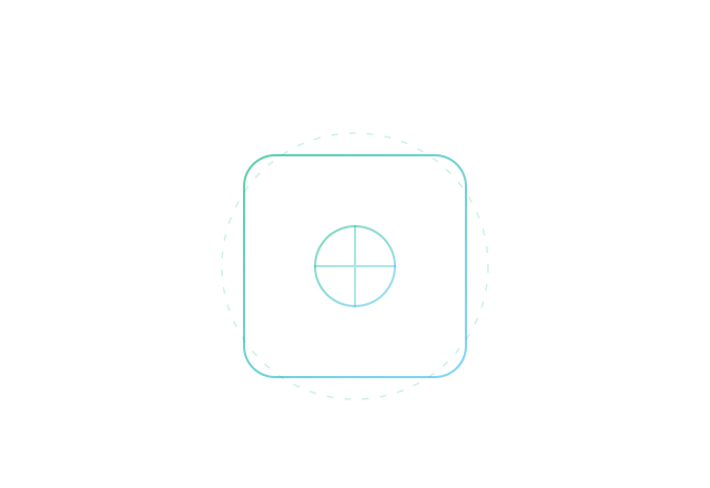 Abstract lock and aperture motif on transparent background